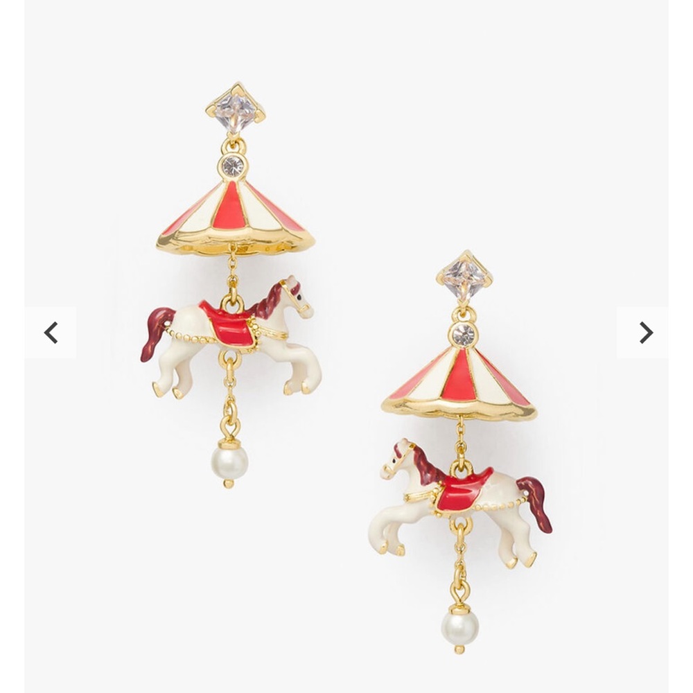 kate spade new york vintage crystal & enamel carousel drop earrings New
